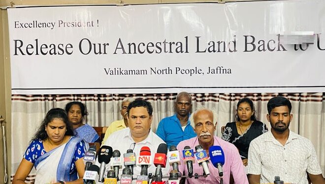 வலி வடக்கில் இராணுவ கட்டுப்பாட்டில் உள்ள காணிகளை விடுவிக்க ஜனாதிபதியிடம் கோரிக்கை