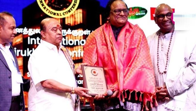 இசையமைப்பாளர் பரத்வாஜிற்கு ‘குறள் இசையோன்’ பட்டம் வழங்கிய றொறான்ரோ தமிழ் சங்கம்