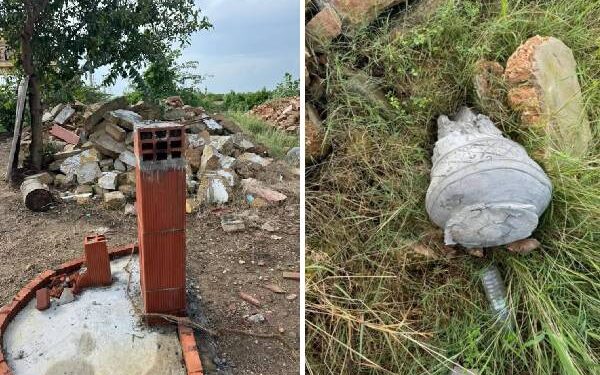 மீண்டும் உடைக்கப்பட்ட அணையா விளக்கு தூபி