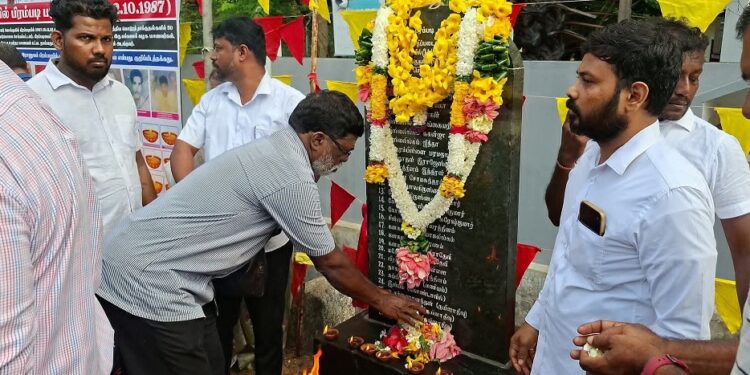 கொக்குவிலில் இந்திய இராணுவத்தினரால் படுகொலை செய்யப்பட்டவர்களின் நினைவேந்தல்