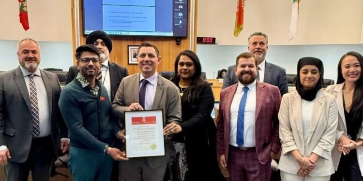 புலிக்கொடியை அங்கீகரித்தது பிரம்டன்