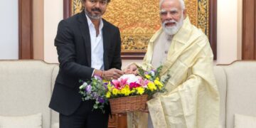இந்திய பிரதமர் மோடியை சந்தித்தார் தமிழ்நாட்டின் முதலமைச்சர் விஜய் 